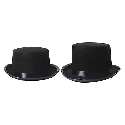 Black Top Hat Magician Costume Accessories Funky Headgear Steam Punk Hats For • £6.19