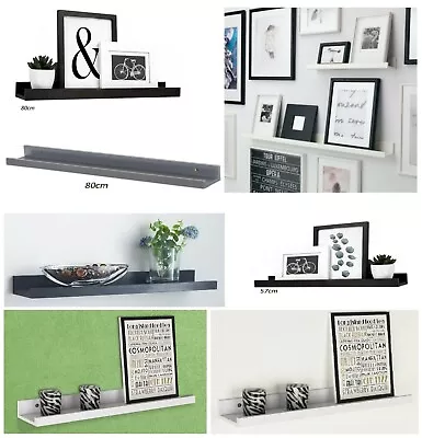 £6.84 • Buy Wooden Floating Shelf Shelves Kit Wall Mounted Display Unit Home Office Decor