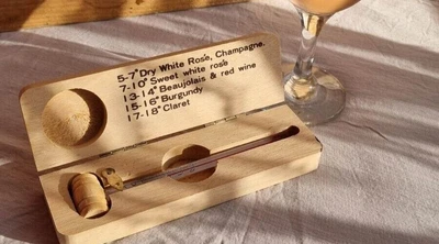 £2.99 • Buy Vintage French Wine Thermometer In Wooden Case