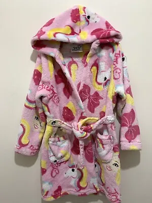 Lovely Girls Jojo Siwa Pink Fleece Hooded Dressing Gown 7yrs🎀 • £5.50