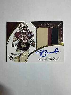 2015 Immaculate Jameis Winston Rookie Autograph 3 Color Patch #/99 Fsu Heisman • $49.99