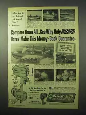 1951 Wizard Super Twin 6 Outboard Motor Ad - Compare • $19.99