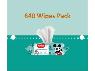 $34.99 • Buy Huggies Baby Wipes Fragrance Free 640 Pack