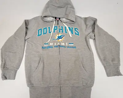 NFL Miami Dolphins Full Zip Embroidered Hoodie Sweatshirt New (Men's Large) • $39.99