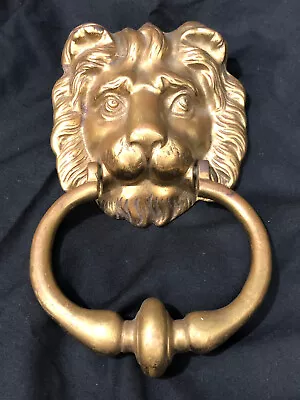 Vintage Peerage Style Solid Brass Lion Head Door Knocker • $36.99