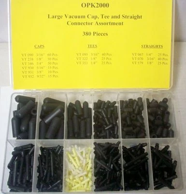 $42.84 • Buy 380 Pcs Vacuum Caps W/ Tee And Straight Fittings Connectors Assortment Kit 
