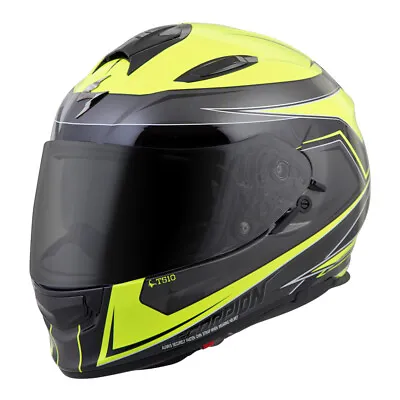 Scorpion EXO-T510 Tarmac Full Face Motorcycle Helmet Neon Yellow/Black XS & SM • $38.99