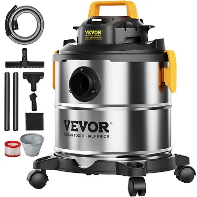 VEVOR 5.5 Gallon 6 Peak HP Wet Dry Shop Vac Vacuum Cleaner Hose Stainless Steel • $59.99