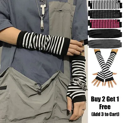 $6.97 • Buy Women's Cable Fingerless Gloves Knit Arm Warmers Long Sleeve Winter Warm Mittens