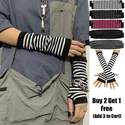 $6.97 • Buy Women's Cable Fingerless Gloves Knit Arm Warmers Long Sleeve Winter Warm Mittens