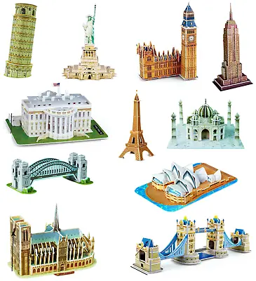 Famous Buildings Landmarks Architecture Replicas 3D Models Jigsaw Puzzles Sets • £2.99