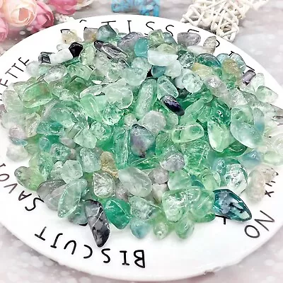 Natural Green Fluorite Crystal Gem Stone Decoration Chips Chakra Healing Reiki • £2.69