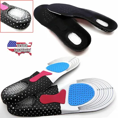 Work Boots Feet Arch Support Orthotic Absorb Shock Gel Massaging Shoe Insoles • $6.11