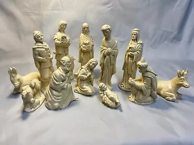 12 Piece Deluxe Nativity Set Large Ivory Colour Hand Cast Hand Finnished • £29.95