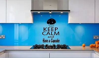 Wall Decal Keep Calm And Have A Cupcake Quote Funny Kitchen Vinyl Sticker • £12