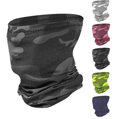 Cooling Camouflage Neck Gaiter Face Mask Balaclava UV Protection Bandanas Scarf • £7.89