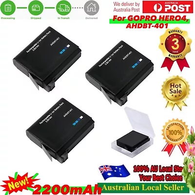 3x K.Power Battery (2200mAh) For GoPro HERO4 And GoPro AHDBT-401 And Store Box • $39.90