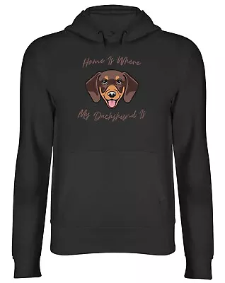 Pet Dog Lover Hoodie Mens Womens Home Is Where My Dachshund Is Top Gift • $22.39