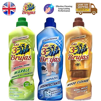 3 Witches Concentrated Wood Ceramic Marble Cleaner Surface Disinfectant 1L • £7.59