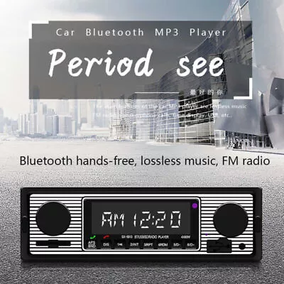 Retro Car Radio Bluetooth Hands-free Kit USB SD AUX MP3 1DIN Classic Car • $42.12