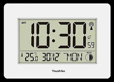 £30.61 • Buy Youshiko Radio Controlled Wall Clock (Official UK Version) Large Screen LCD Sile