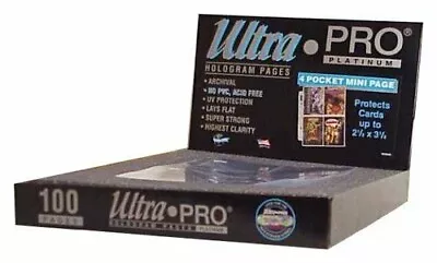 100 Ultra Pro 4 Pocket Mini Pages - For 2 Ring Mini Binders • $21.99