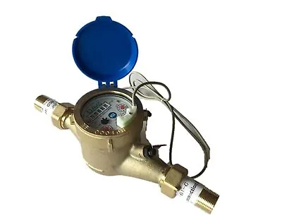 DAE MJ-75 Lead Free Potable Water Meter 3/4  NPT Couplings Pulse Output+Gallon • $79.95