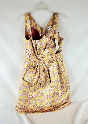 Zac Posen For Target Womens Floral Jacquard A Line Dress Yellow Pink Size 6 • $25