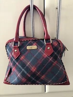 Ness Bag Tartan Red Blue Handbag Ladies Tote • £14.99
