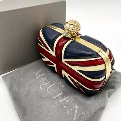 Extremely Rare Alexander McQueen Skull Pouch Union Jack Leather Women's • $1082.72