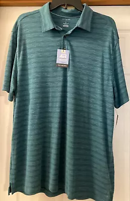Mens Van Heusen Short Sleeve Striped Polo Shirt Size L • $16.99