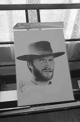 Clint Eastwood Western Pencil A3 Hand Drawn Art Print Collectable Picture Fan • £20