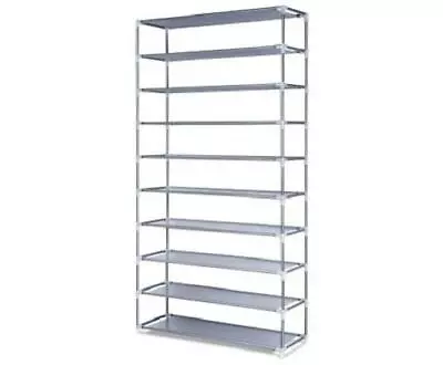 $27.50 • Buy 50 Pairs 10 Tiers Bedroom Wardrobe Stackable Storage Shoe Rack Organiser Shelf.