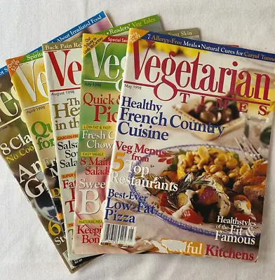 Lot Of 5 Vegetarian Times Magazine 1998 July March May April August • $20