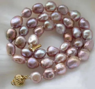 Natural 8-9mm Lavender Cultured Baroque Freshwater Pearl Necklace 18'' • $15.33