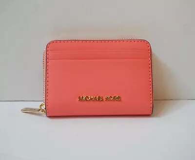 Michael Kors Jet Set Travel MD ZA Card Case Wallet PVC Solid MK Signature $148 • $59