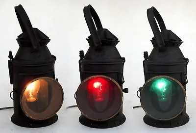 Vintage Railroad Lantern Electric Plug In Indian Rail Lamp Switch 4 Way Signal • $192.50