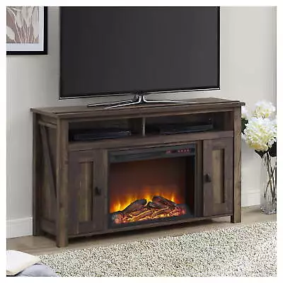 Electric Fireplace TV Media Console TVs Up To 50  Weathered Farmhouse Cabinet • $329.94