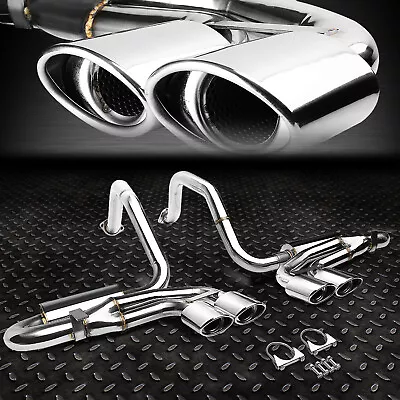 $328.88 • Buy Quad 4.25  Oval Muffler Tip Catback Exhaust System For 97-04 Corvette C5/z06 Ls