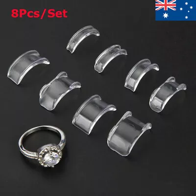 8 X Pcs Ring Size Reducer Resizer Adjuster Clip Guard Invisible Silicone AU • $3.60