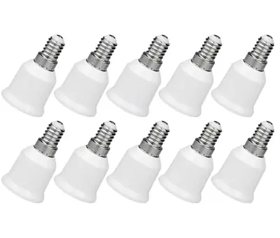 10 Pcs E14 To E27 Socket Converter Lamp Socket Adapter Light Bulb Base Screw • £6.99