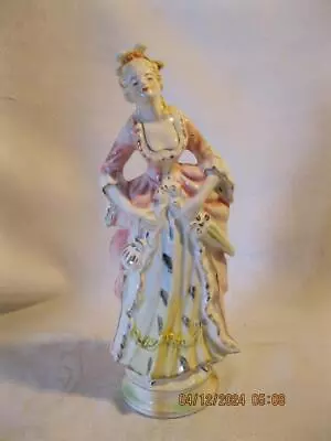 Vintage Elegant Victorian Lady With Her Purse & Parasol Ucagco Porcelain 8 1/2  • $4.99