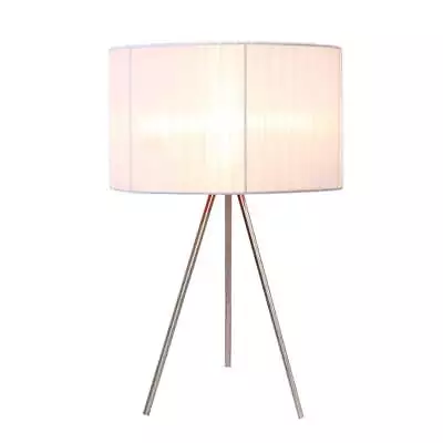 Brushed Nickel Tripod Table Lamp With Pleated Silk Sheer Shade New • $30.45