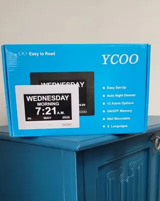 YCOO 8 Inch Digital Day Calendar Clock For Memory Loss Dementia And The Elderly • £26
