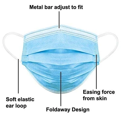 £5.49 • Buy 3-Ply Disposable Surgical Face Masks - Pack Of 100