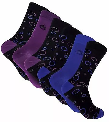 6 Pack Mens Bright Colorful Funky Pattern Odor Control Breathable Bamboo Socks • $24.99
