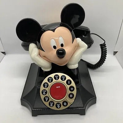Mickey Mouse Desk Phone Push Button Rotary Style Segan Telemania Vintage • $35