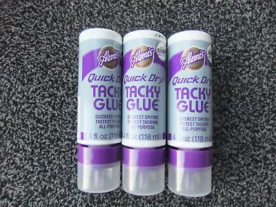 Pack Of 3 X Aleenes Quick Dry Tacky All Purpose Glue 4oz - CAP - C14.1 • £12.99