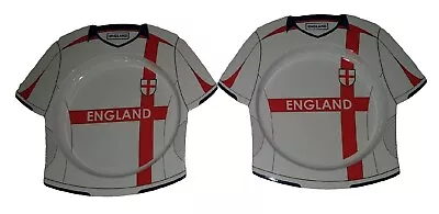 England Football Shirt Shaped Melamine Plates Euros World Cup Camping Childs Two • £11.95