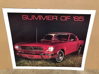 Vintage 1965 Mustang Fastback  Summer Of 65  18x22 Poster • $12